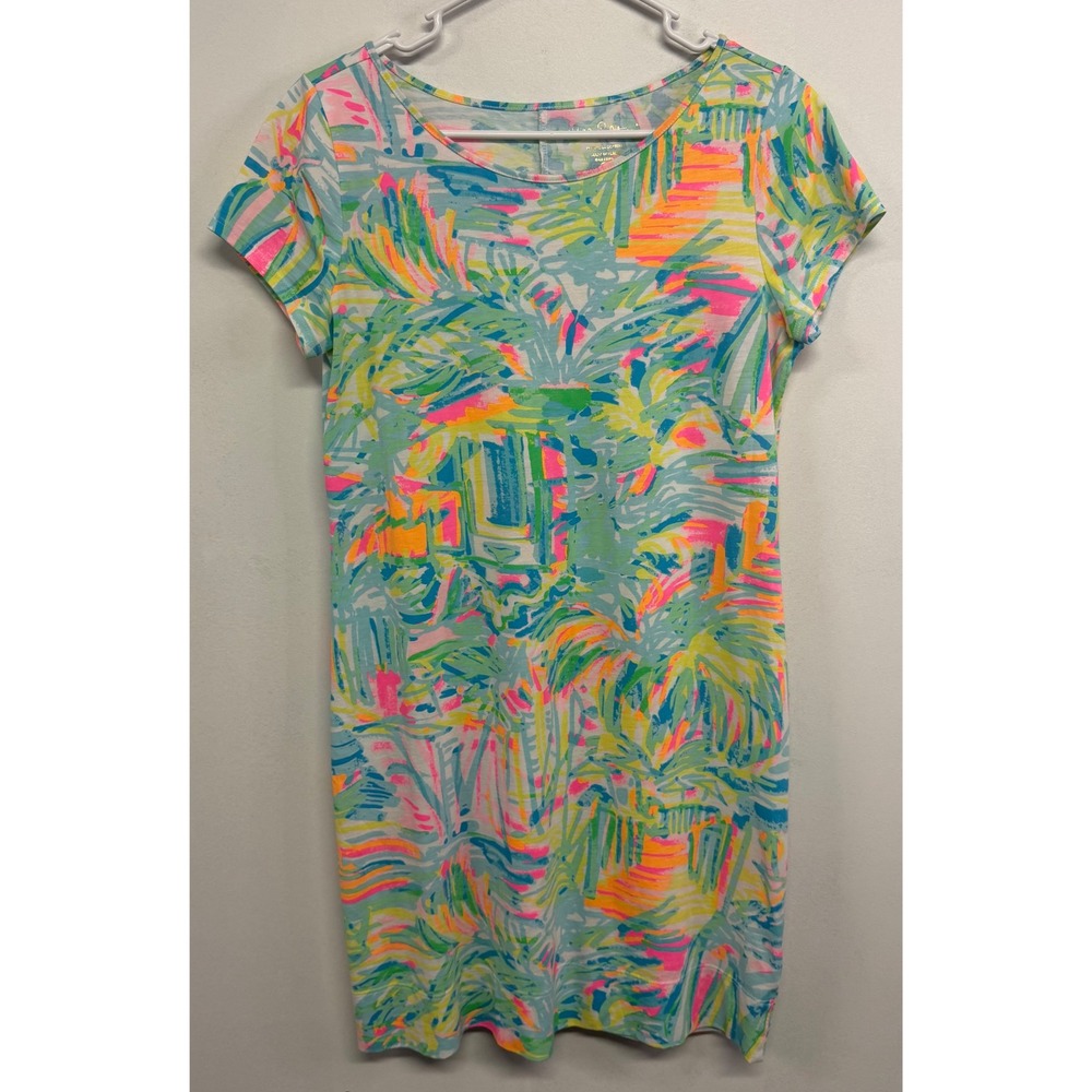 Lilly Pulitzer Marlowe Pima Cotton T-Shirt Dress Small Tropical Print 25981